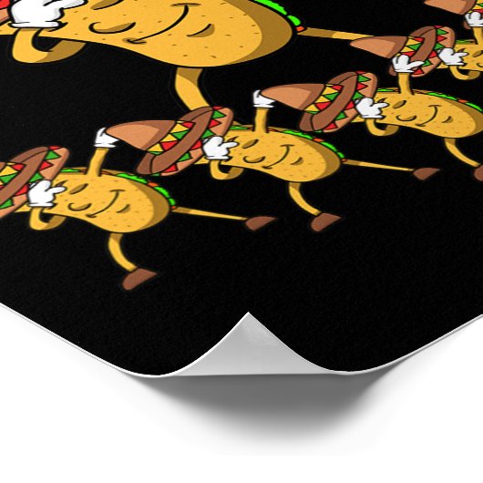Poster Dabbing Fête Noël Taco Funny Dab Cadeau (Coin)
