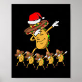 Poster Dabbing Fête Noël Taco Funny Dab Cadeau (Devant)