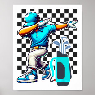 Poster Dabbing Golf Player Golfeur Golfing Funny Boys Men