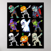 Poster Dabbing Halloween Boys Skeleton Zombie Y Pumpkin M (Devant)
