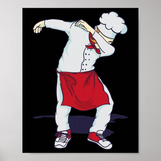 Poster Dabbing Hibachi Chef Cute Sous Head Cook Dab (Devant)