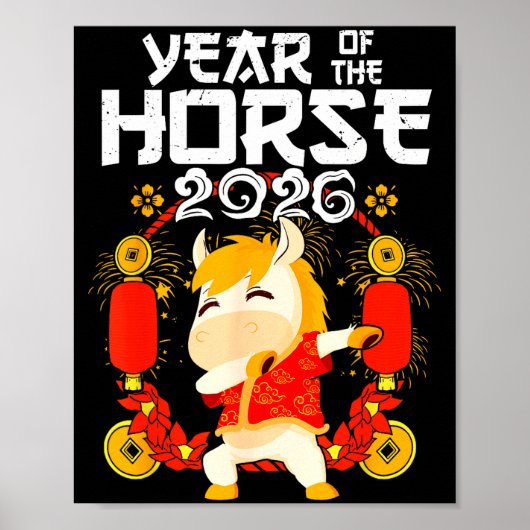 Poster Dabbing Horse Chinese New Year Of The Horse2026 (Devant)