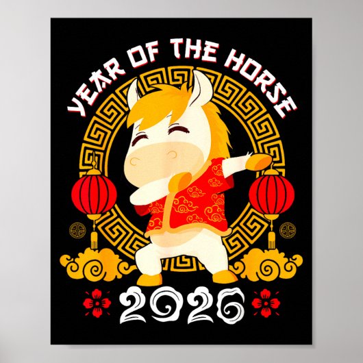 Poster Dabbing Horse Chinese New Year Of The Horse2026 (Devant)