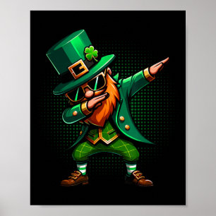 Poster Dabbing Leprechaun Dons Drôle Hommes Enfants Garço