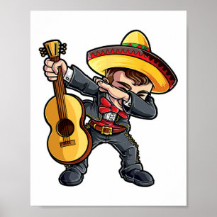 Poster Dabbing Mariachi T Shirt Cinco De Mayo Enfants Gar