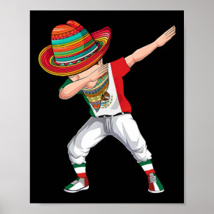Poster Dabbing Mexicaine Poncho Cinco De Mayo Garçons Hom