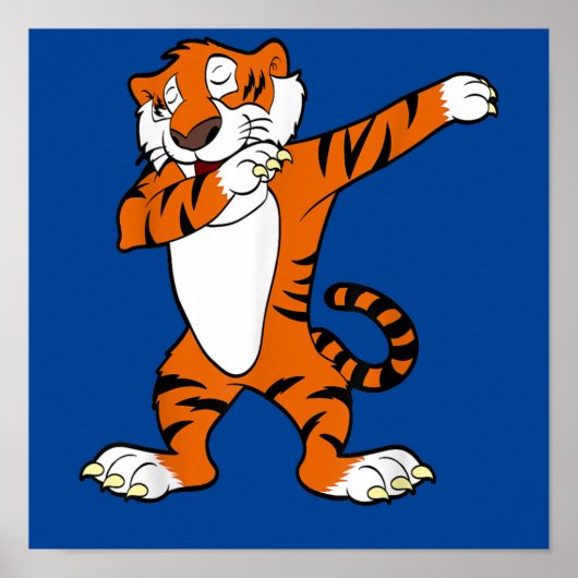 Poster Dabbing mignon Tiger Animal Party (Devant)