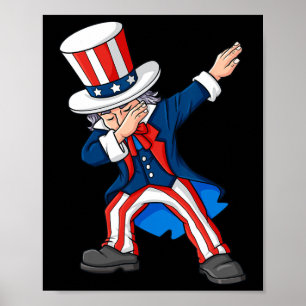 Poster Dabbing Oncle Sam 4 juillet Dab Garçons Filles Enf