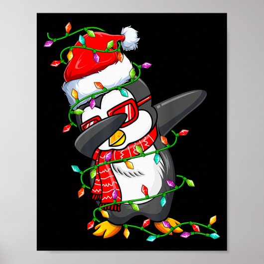 Poster Dabbing Penguin Wearing Santa Hat - Penguin Lover (Devant)