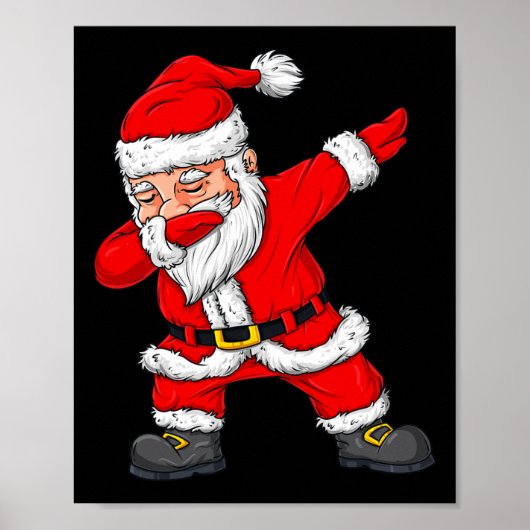 Poster Dabbing Père Noël Garçons de Noël Filles Enfants D (Devant)