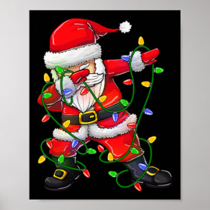 Poster Dabbing Père Noël pour les garçons Filles Arbre de