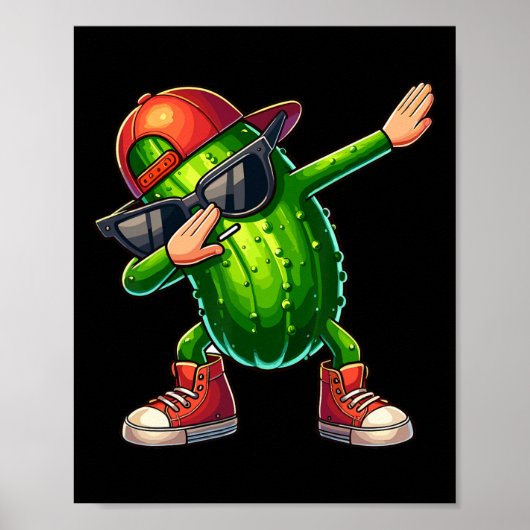 Poster Dabbing Pickle Dancing Cucumber Lover Drôle Pickle (Devant)