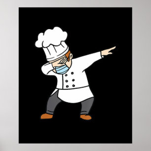 Poster Dabbing Pizza Chef Baker Pizzabaker Dab cadeau de 