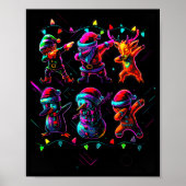 Poster Dabbing Santa Elf Friends Christmas Boys Girls Men (Devant)