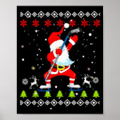 Poster Dabbing Santa Hockey Ugly Christmas Sweater Xmas (Devant)