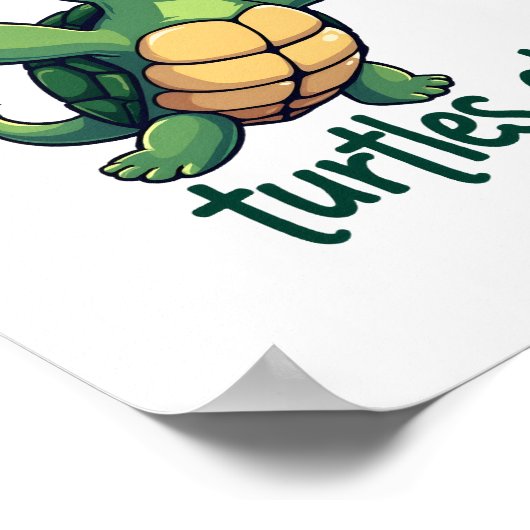 Poster Dabbing Sea Turtle J'Aime Vraiment Les Tortues Ok_ (Coin)
