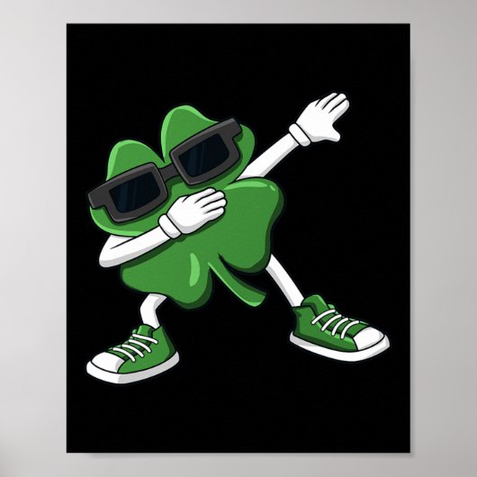 Poster Dabbing Shamrock St Patrick's Day Fun Boys Girls K (Devant)