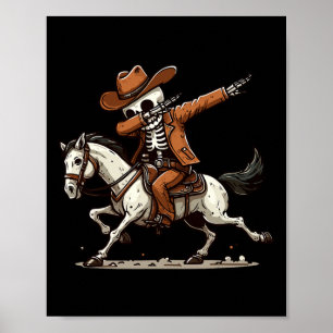 Poster Dabbing Skeleton Cowboy Costume d'Halloween Enfant