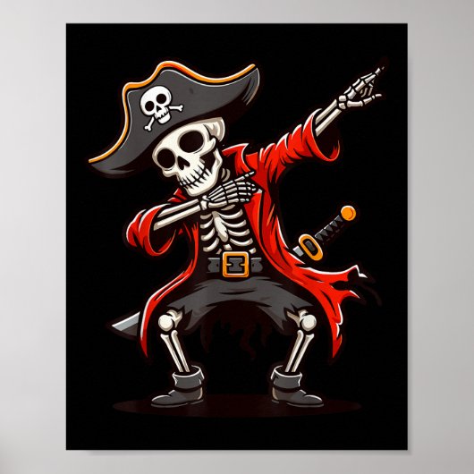 Poster Dabbing Skeleton Pirate (Devant)