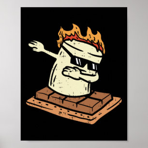 Poster Dabbing Smore Marshmallow Mignon Danse Dab Camping