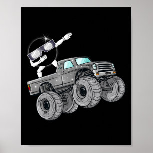 Poster Dabbing Solar Eclipse Monster Truck Fun Boys Enfan