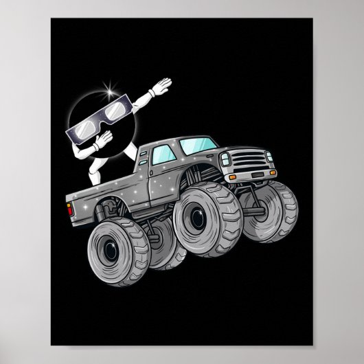 Poster Dabbing Solar Eclipse Monster Truck Fun Boys Enfan (Devant)