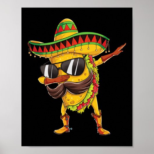 Poster Dabbing Taco T Shirt Cinco De Mayo Enfants garçons (Devant)