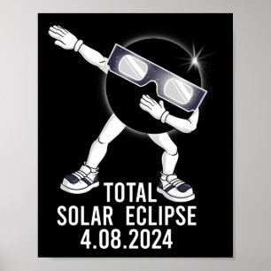 Poster Dabbing Total Solar Eclipse 04.08.2024 Fun Dab Boy