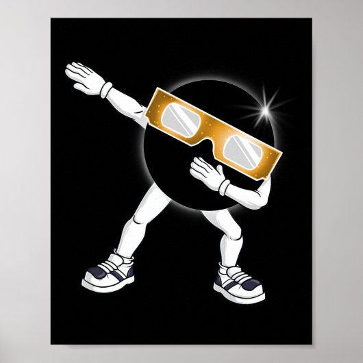Poster Dabbing Total Solar Eclipse 2024 Fun Dab Boys Girl (Devant)