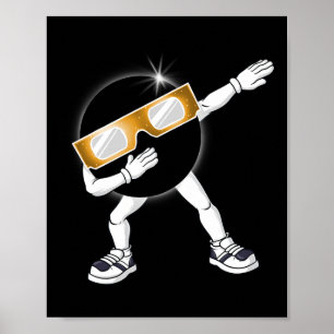 Poster Dabbing Total Solar Eclipse 2024 Fun Dab Boys Girl