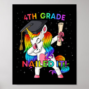 Poster Dabbing Unicorn 4 juillet Girls Enfants Ados Ameri