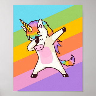 Poster Dabbing Unicorn Chemise Hip hop Dab Pose