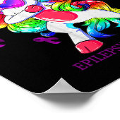Poster Dabbing Unicorn Epilepsie Sensibilisation Ribbon C (Coin)
