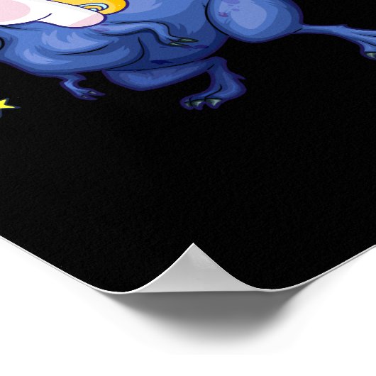 Poster Dabbing Unicorn Tyrannosaurus Rex Dinosaur arc-en- (Coin)