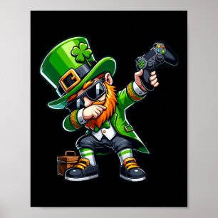 Poster Daber Gamer Leprechaun Dab Dance St Pattys St Pa