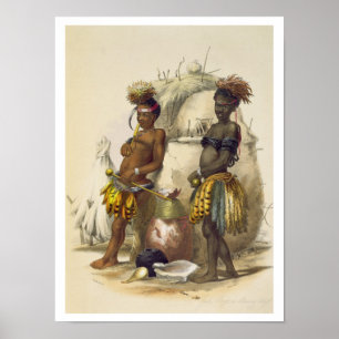 Poster Dabiyaki et Upapazi, garçons de zoulou dans la