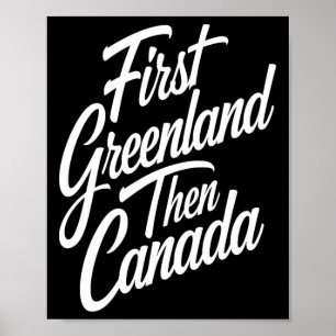 Poster D'abord le Groenland puis le Canada, carte américa