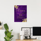 Poster d'accueil d'anniversaire violet et or 18x24 (Bureau à domicile)