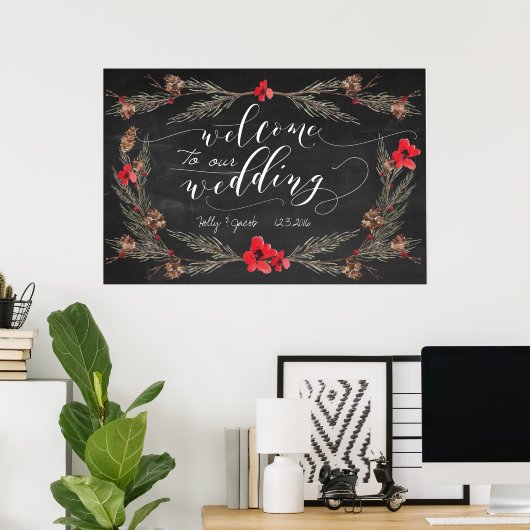 Poster d'accueil de mariage d'hiver (Bureau à domicile)