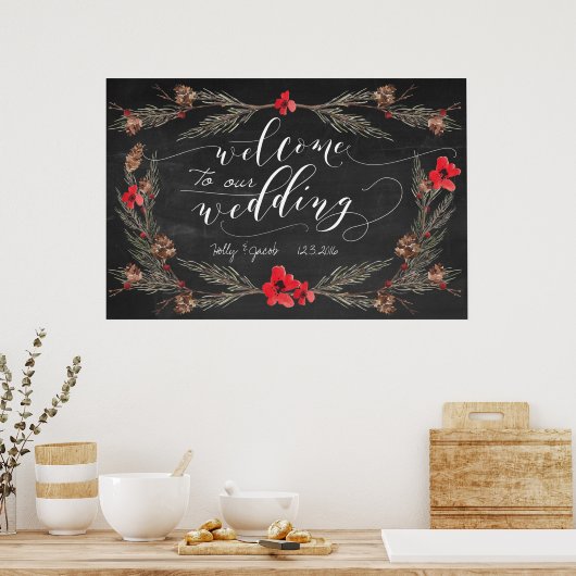 Poster d'accueil de mariage d'hiver (Cuisine)