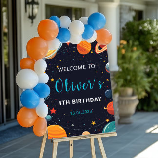 Poster d'accueil des garçons Planètes spatiales ex