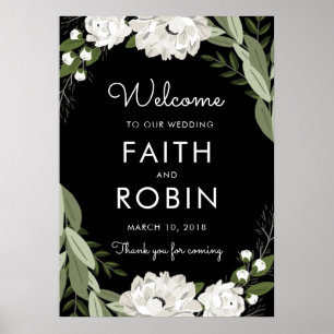 Poster d'accueil des Sprigs Mariages Floraux blanc