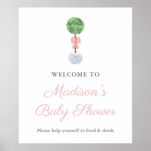 Poster d'accueil du Baby shower de Boxwood Rose Bo (Devant)