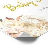 Poster d'accueil du Baby shower Floral Blanc Citro (Coin)