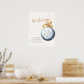 Poster d'accueil du Baby shower moderne Snowflake (Cuisine)