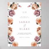Poster d'accueil du Mariage Boho Purple Rose (Devant)