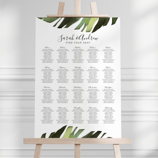 Poster d'accueil du Mariage de Flore Tropicale Pal
