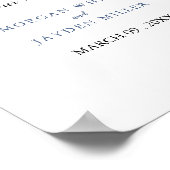 Poster d'accueil du Mariage géométrique bleu Dusty (Coin)