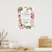 Poster d'accueil d'un petit Baby shower Citrouille (Cuisine)