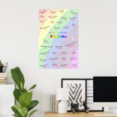 Poster d'accueil ESL multilingue (Bureau à domicile)